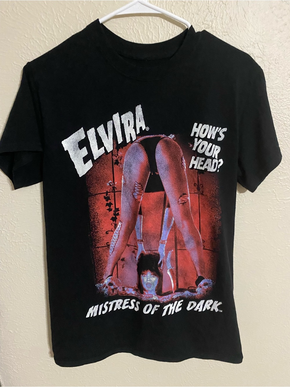 Spencer's Black Elvira 'How's Your Head?' Graphic Tee